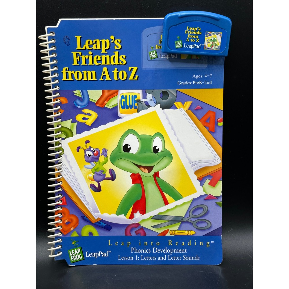 LeapFrog LeapPad Leap's Friends from A to Z Book & Cartridge Set Phonics PreK-2